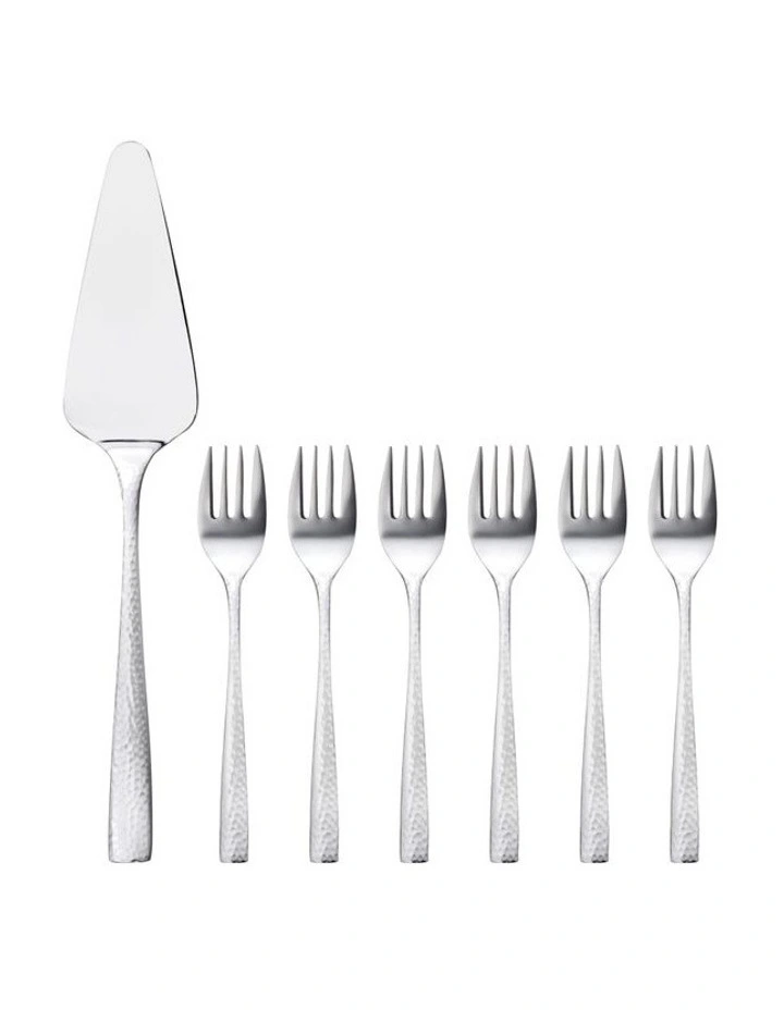 Wayland Cake Server & Fork Set 7 Piece in Silver