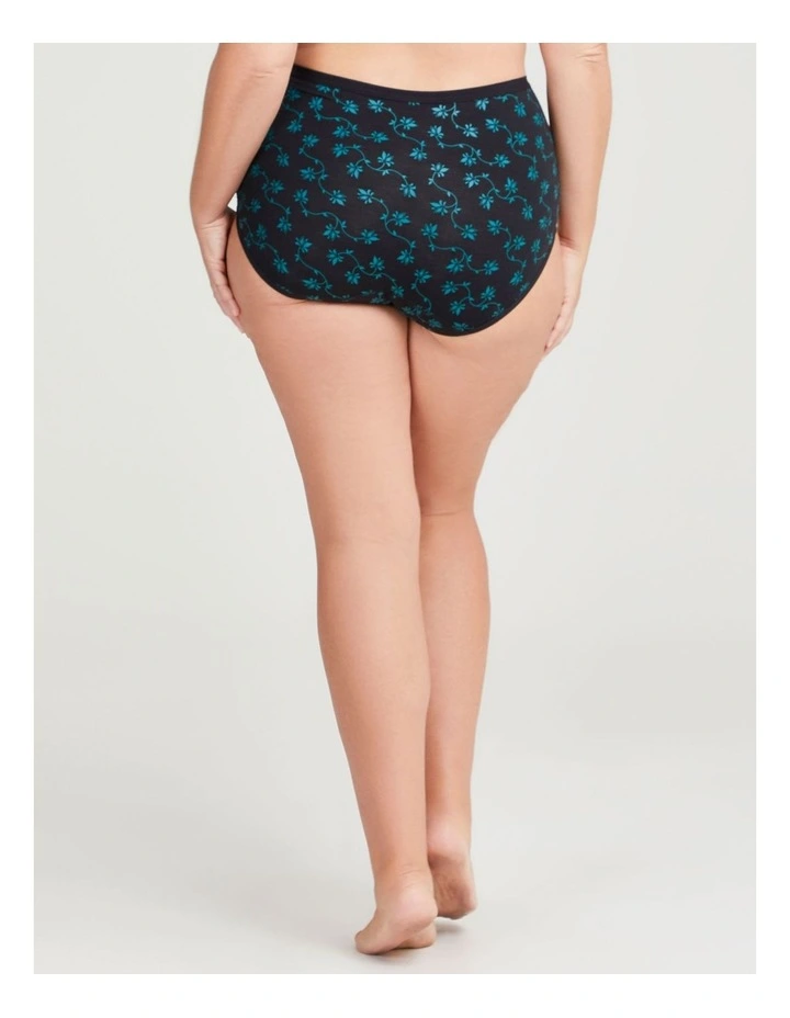 Period Undies Heavy Brief in Teal Floral
