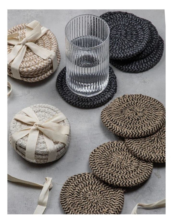 Nixon Coasters 4 Pack in Black/Natural