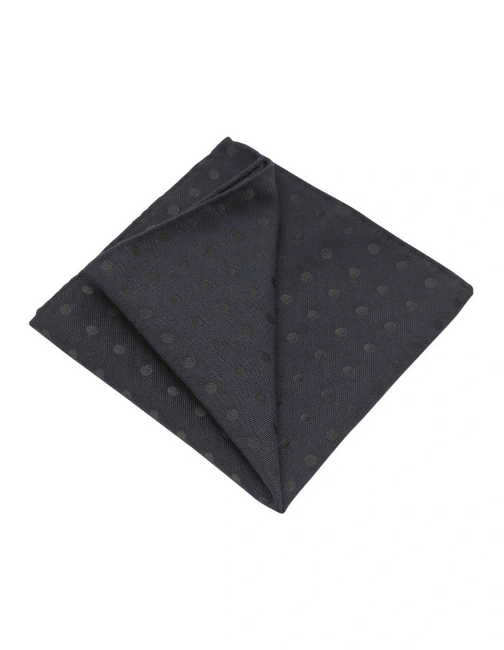 Jet Polka Pocket Square in Blue Dark