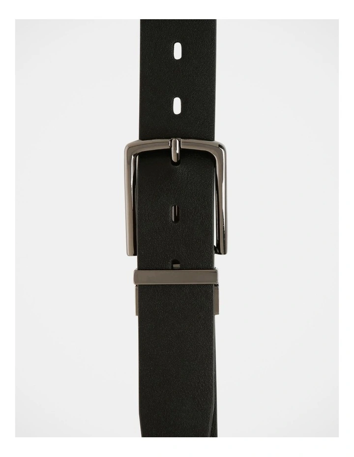 Black Skinny Reversible Belt