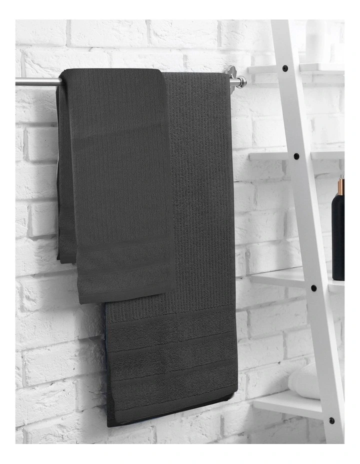 Royal Comfort Eden Cotton 600GSM Towel Pack 8 Piece in Granite
