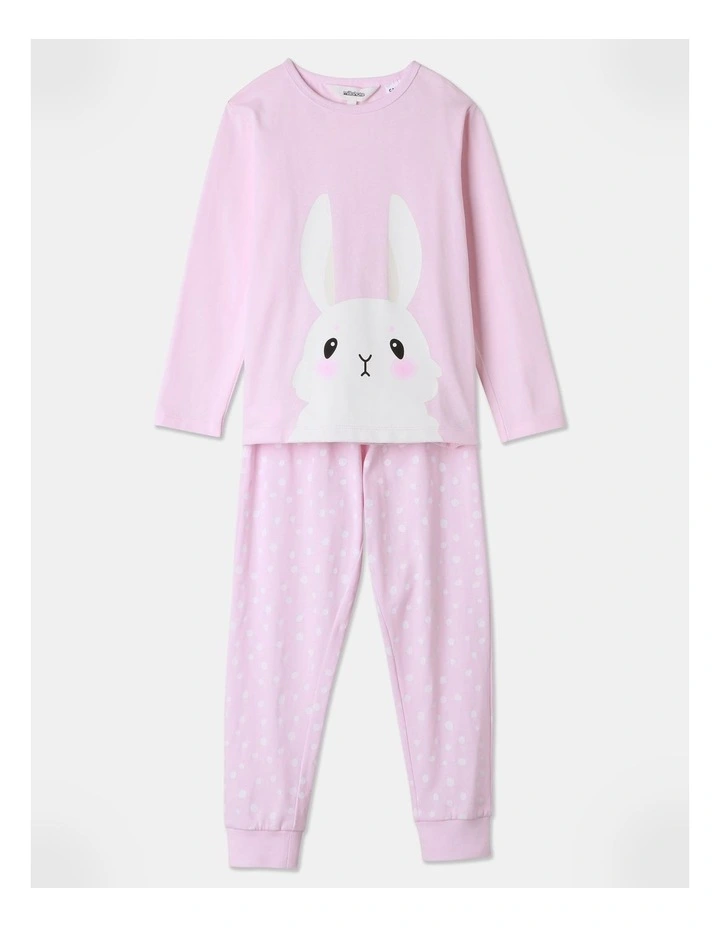 Essential Bunny Pyjama Set (3-8 Years) in Light Pink