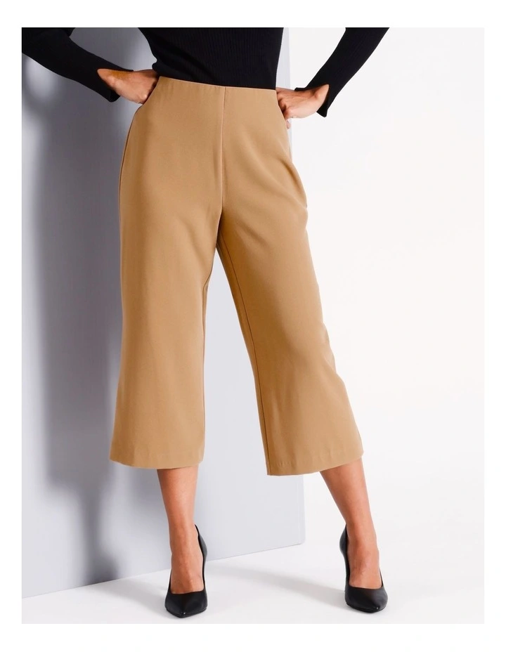 Cropped Soft Pant in Camel