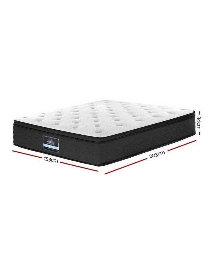 Euro Top Pocket Spring Firm Foam Queen Mattress Bed in White
