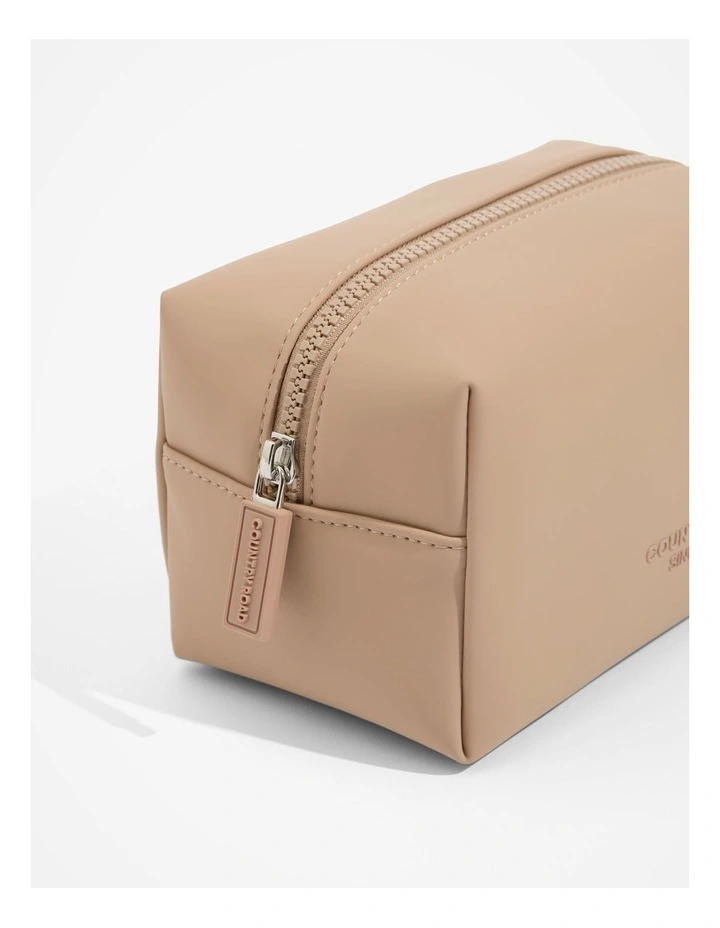 Coated Daily Cosmetic Bag in Nougat