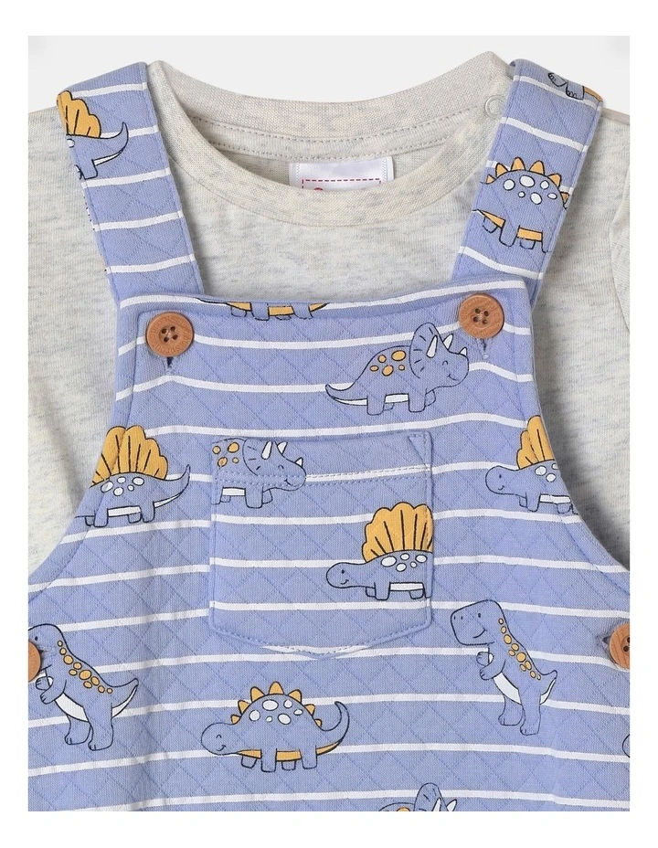 Quilted Overall And T-Shirt Set in Blue