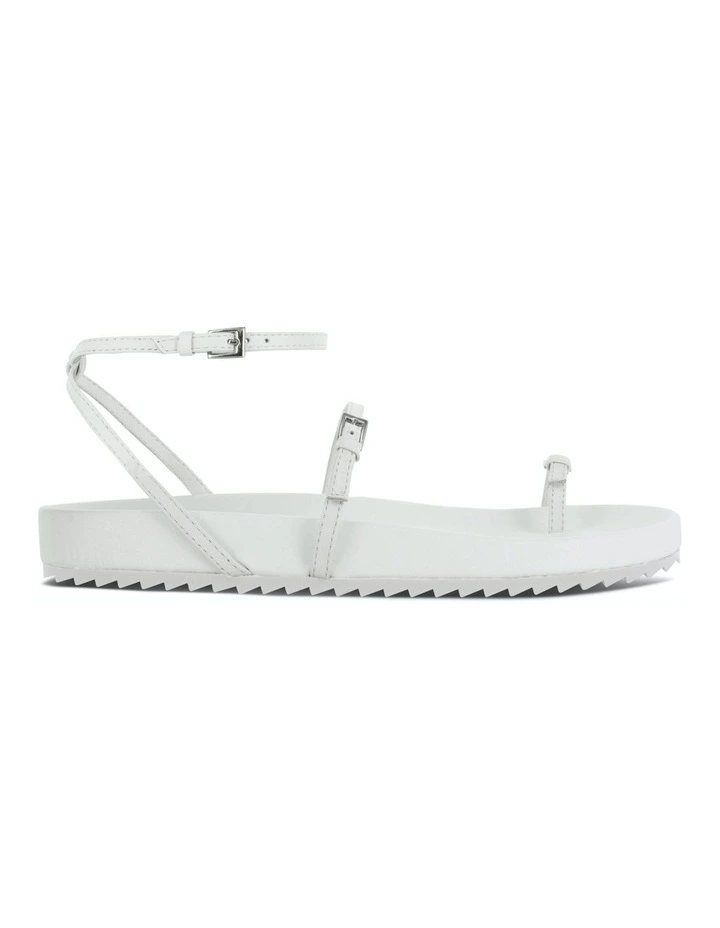 Domino Flat Sandals in White