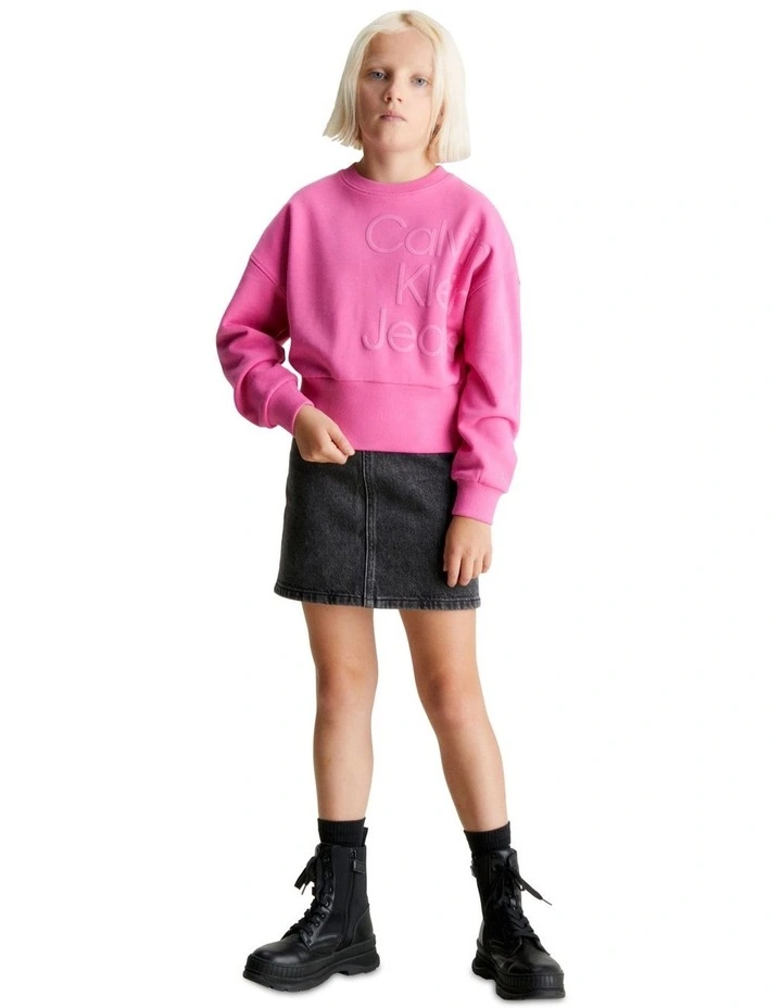 Puff Hero Logo Cotton Sweatshirt in Pink Amour