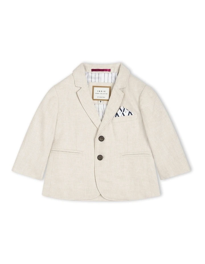 The Palermo Herringbone Blazer (years 000-2) in Light Sand