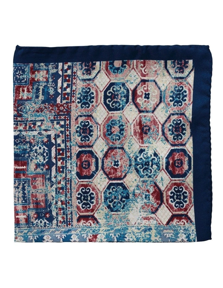 Fresco Silk Pocket Square in Navy