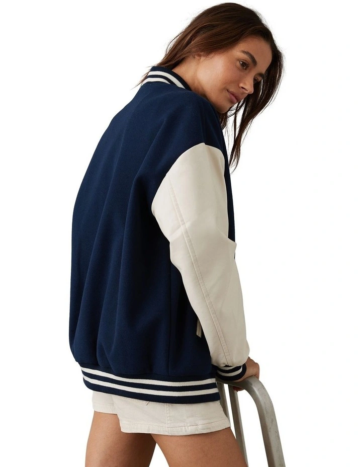 Varsity Jacket in Navy
