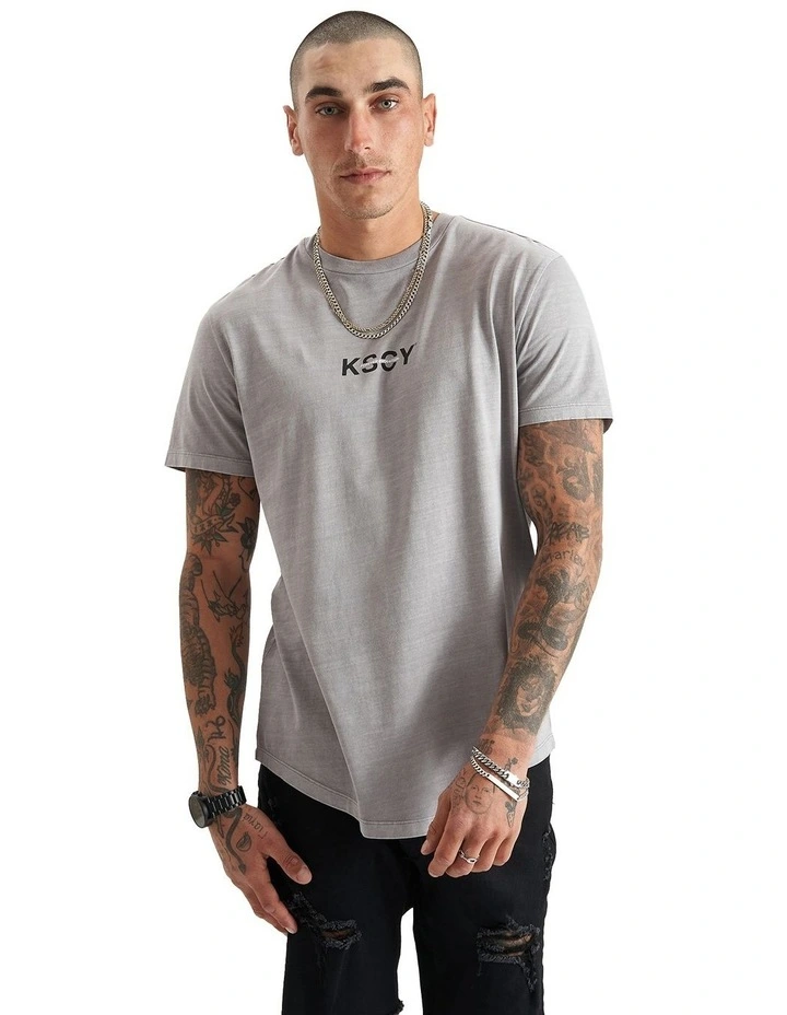 Tustin Dual Curved Tee in Pigment Frost Grey