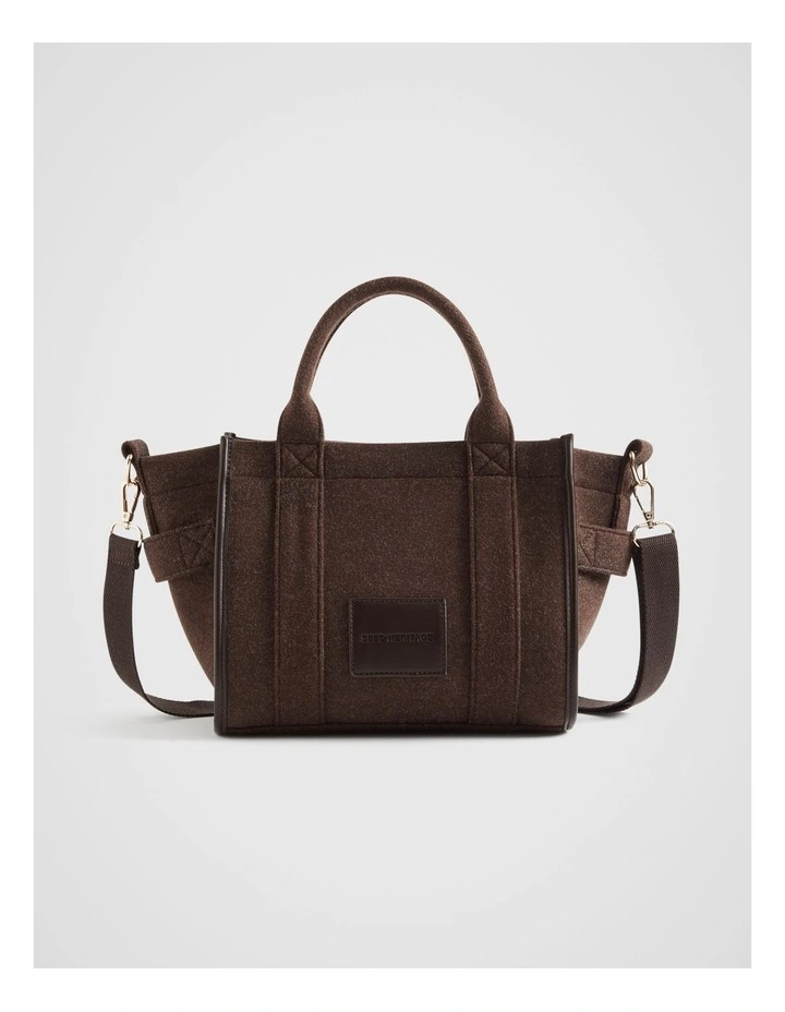 Felt Mini Tote Bag in Dark Espresso