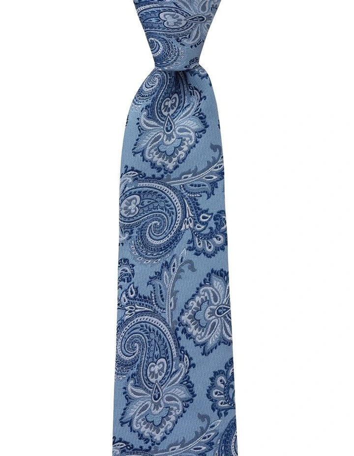 Crestato Paisley Silk Tie in Sky