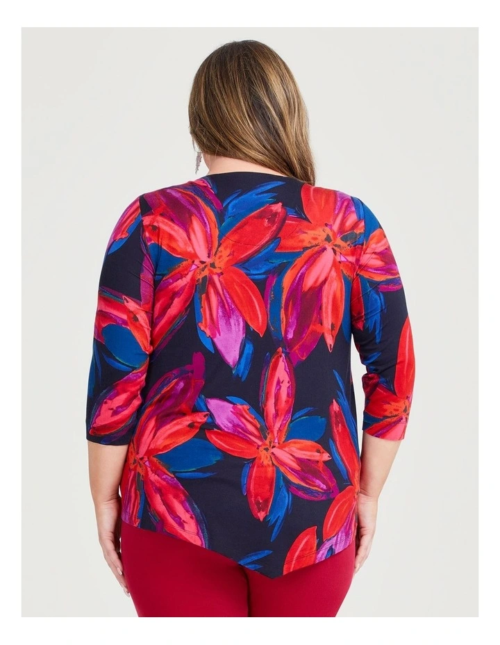 Bamboo Abstract Floral Top in Print