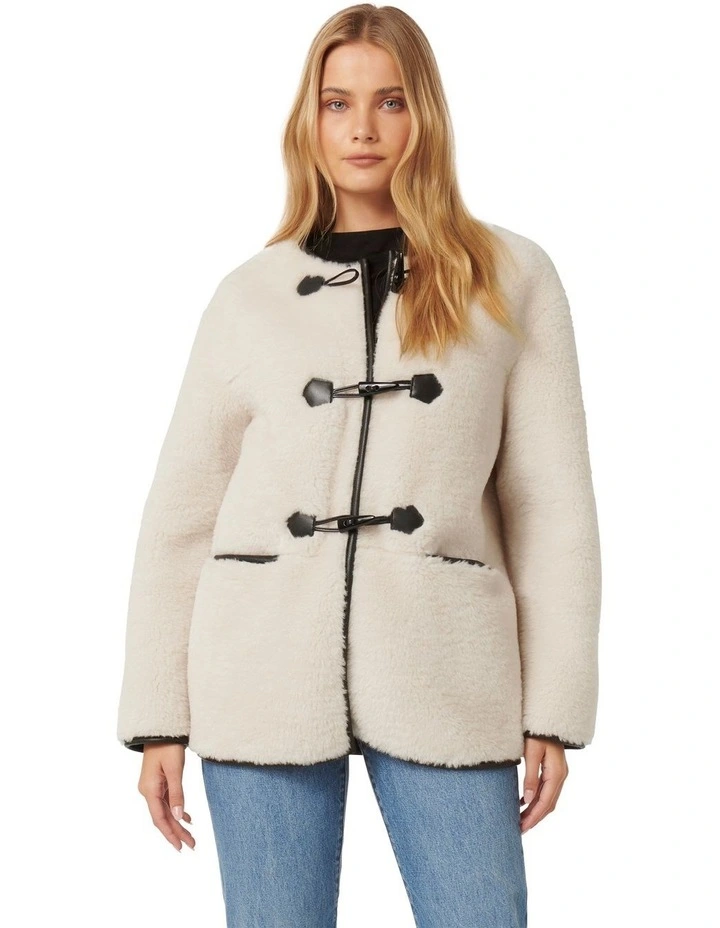 Sally Toggle Coat in Cream