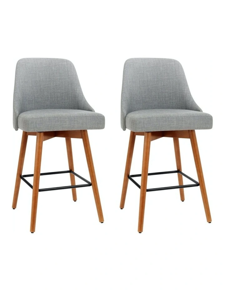 Dining Chairs Wooden Kitchen Bar Stools in Grey