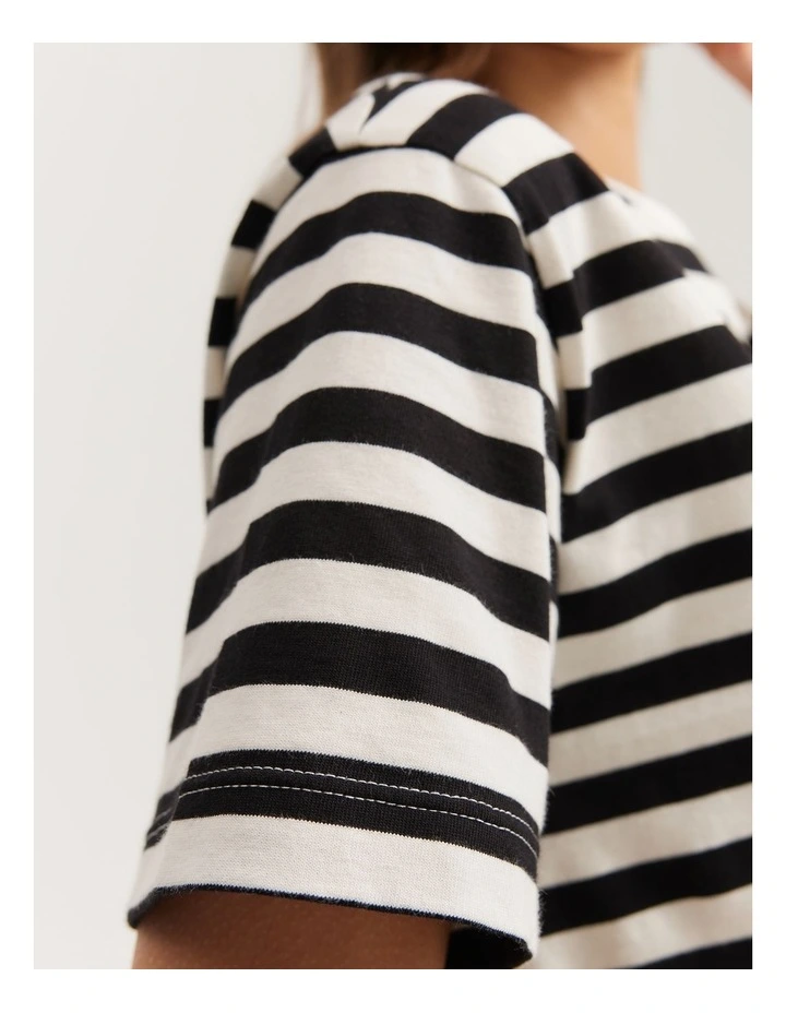 Australian Made Stripe T-Shirt in Black Stripe