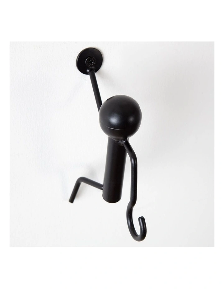 Climbing Man Wall Hook in Black