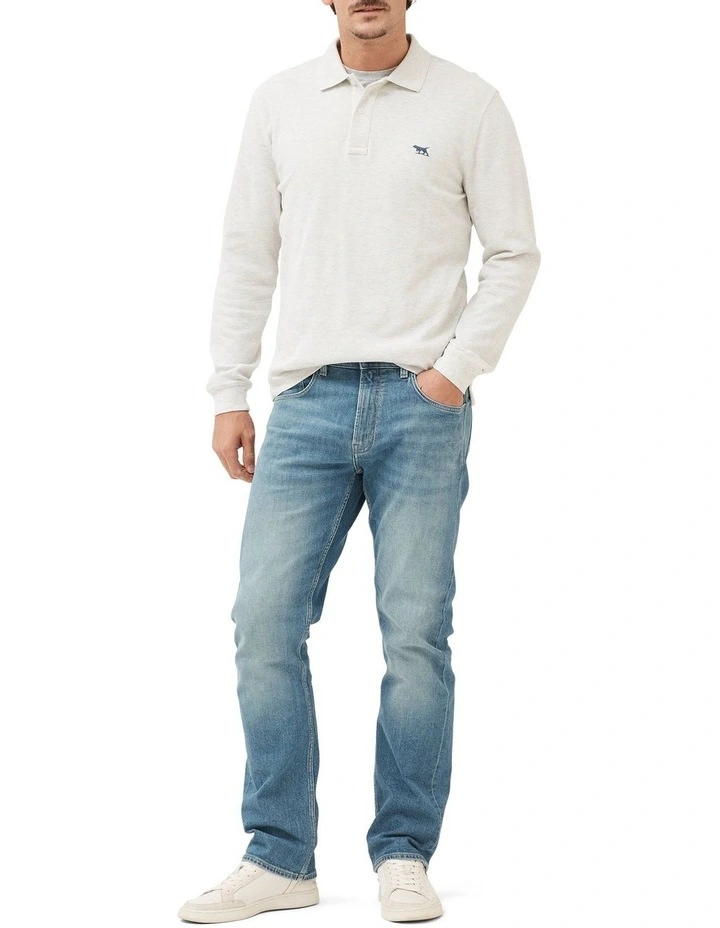 Long Sleeve Gunn Polo in Cloud