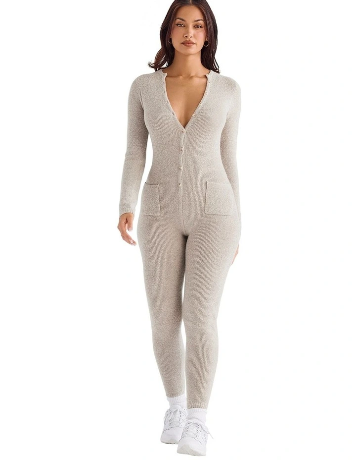 Tiggy Loungewear Jumpsuit in Beige