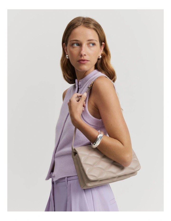 Double Pouch Quilted Bag in Fawn
