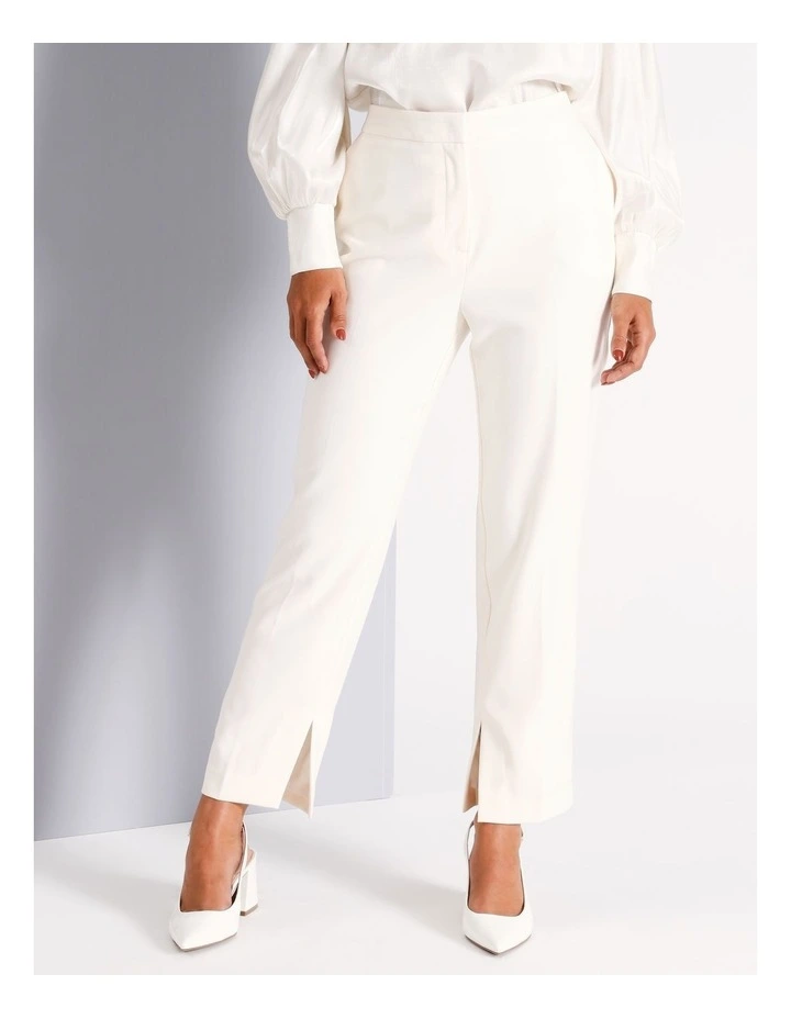 Straight Leg Suit Pant in Ecru