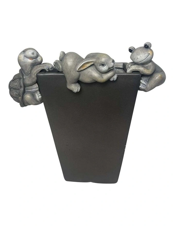 Animals Sitting Planter 3 Little in Grey