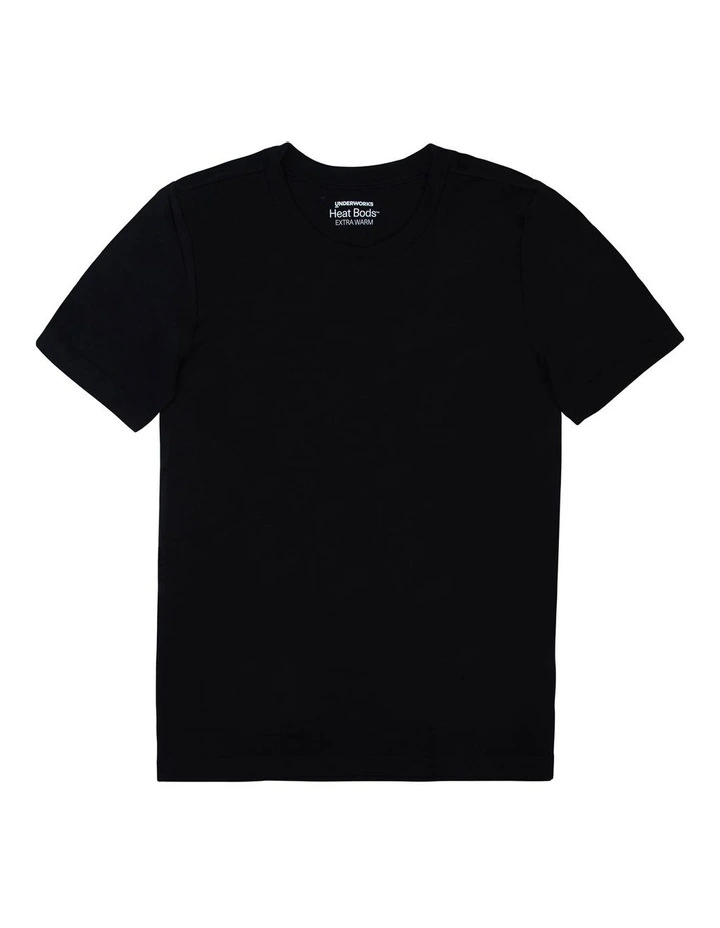 Heat Bods Short Sleeve Retention Thermal Top in Black