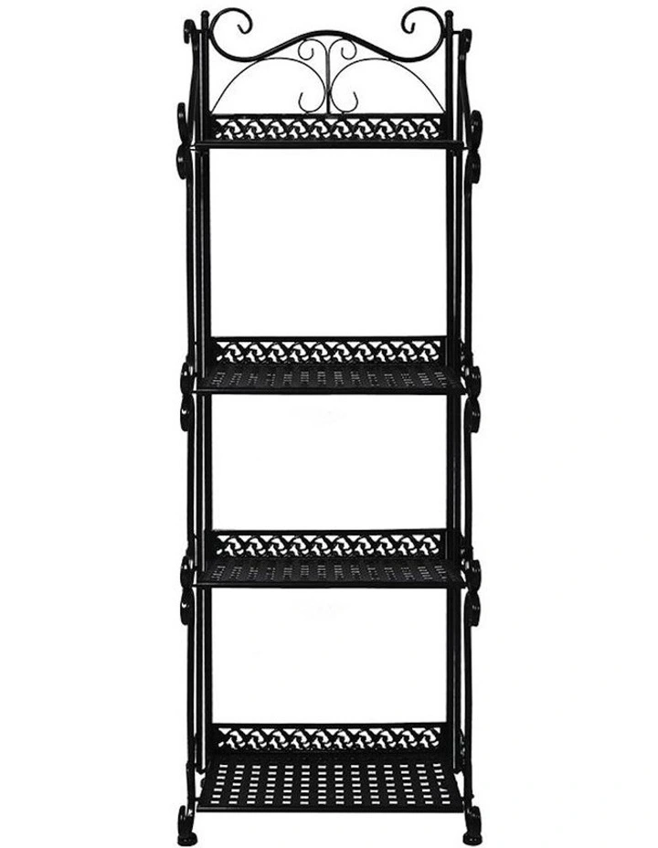 4 Tiers Metal Plant Stand in Black