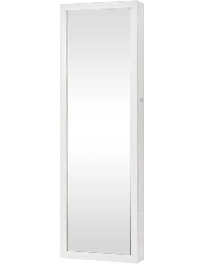 Mirror Jewellery Cabinet with LED Light in White