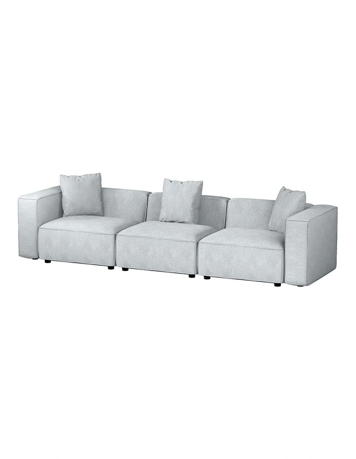 3-Seater Chaise Modular Sofa Set in Grey