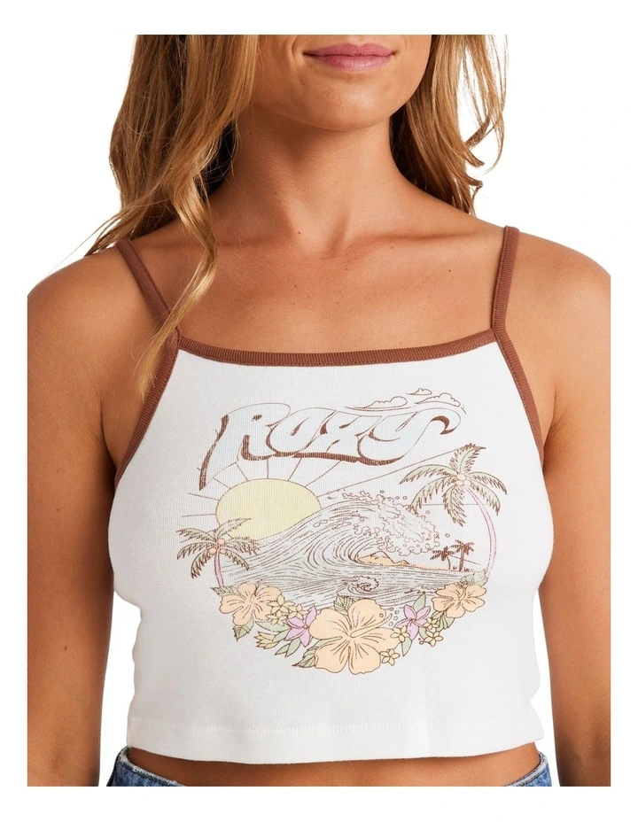 Sunrise Wave Sleeveless Muscle T-Shirt in Snow White