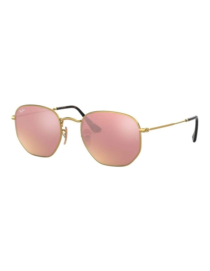 Hexagonal Flat Lenses Gold RB3548N Sunglasses