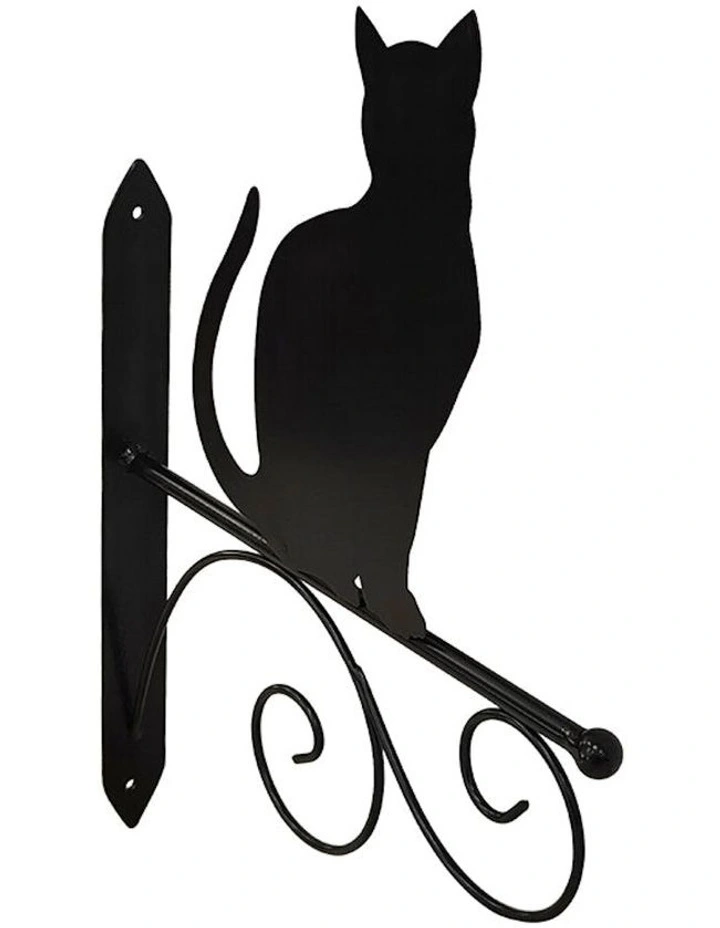 Cat Silhouette Wall Hook Decor in Black