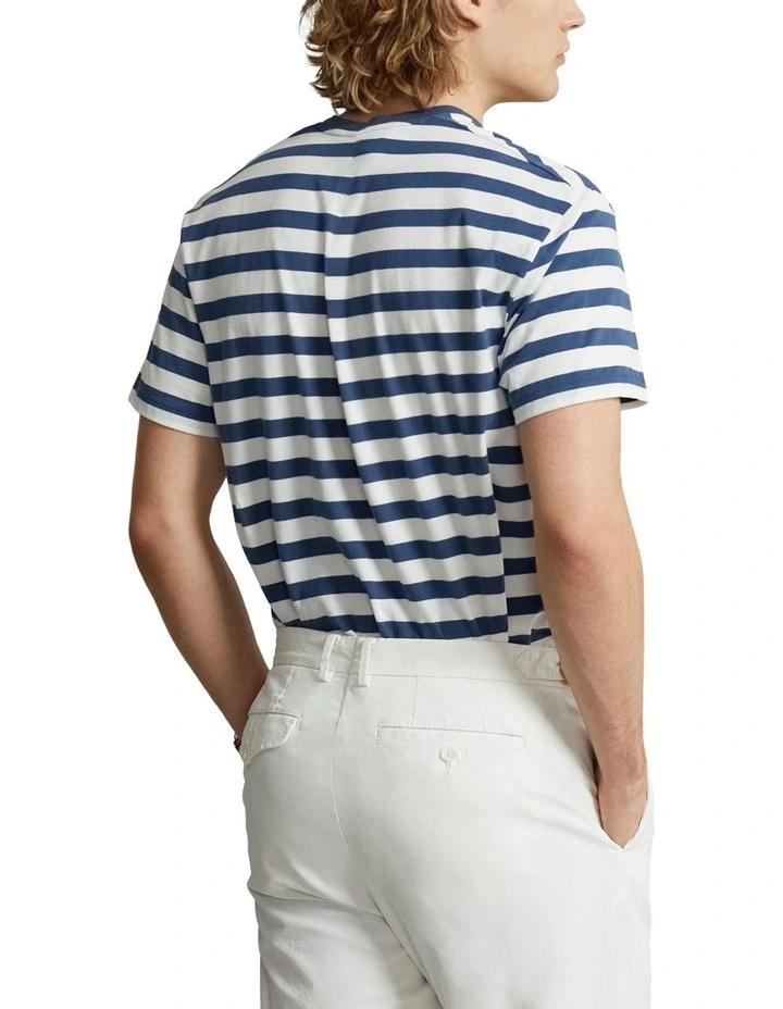 Classic Fit Striped Jersey T-shirt in Blue