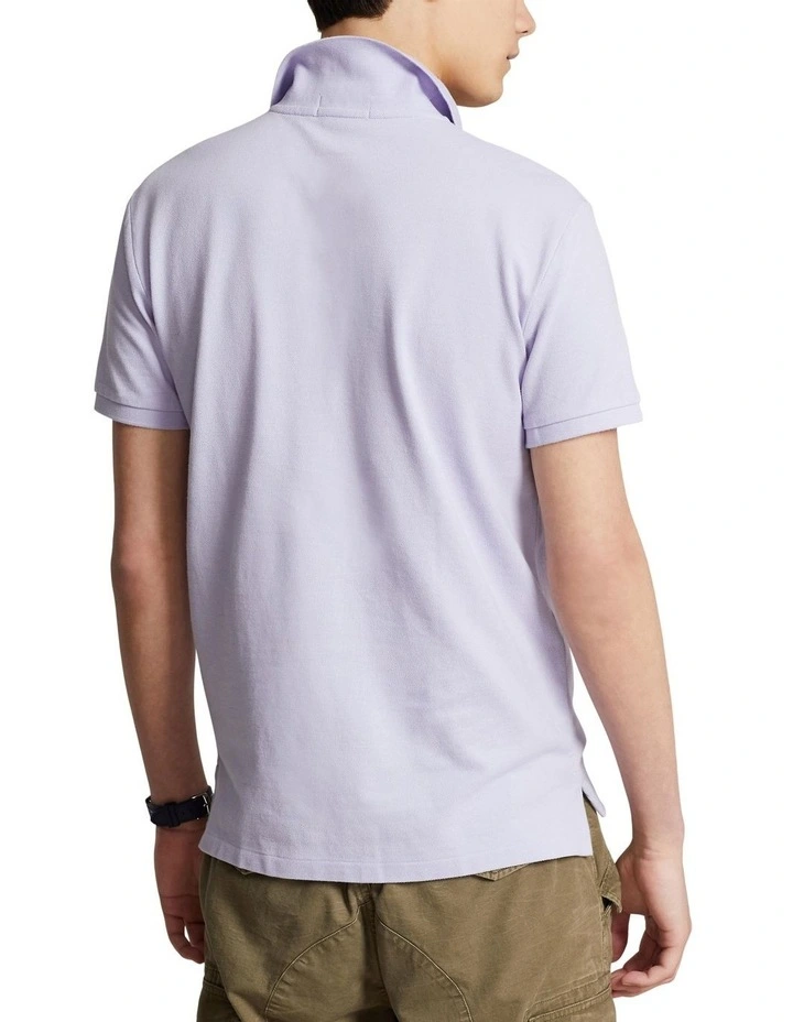 Custom Slim Fit Mesh Polo Shirt in Purple