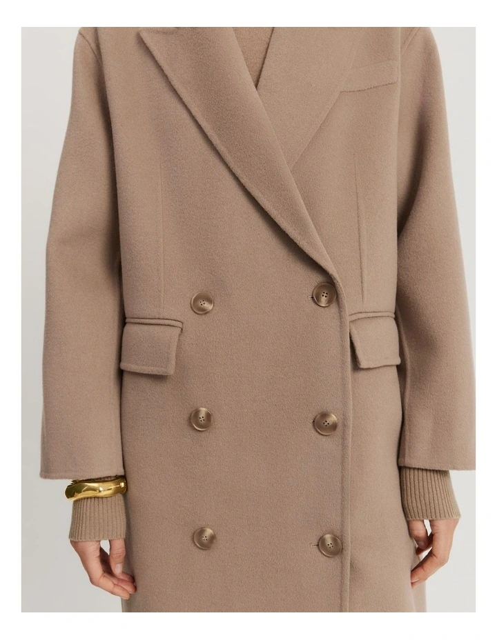 Double-breasted Soft Coat in Fawn