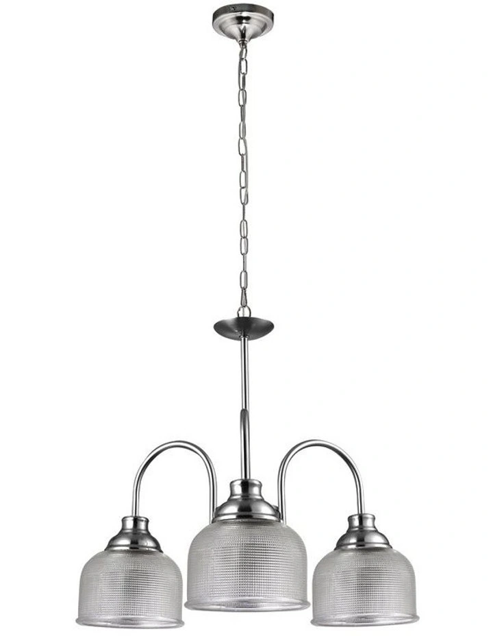 Aviva 3 Light Chandelier Light Satin Chrome