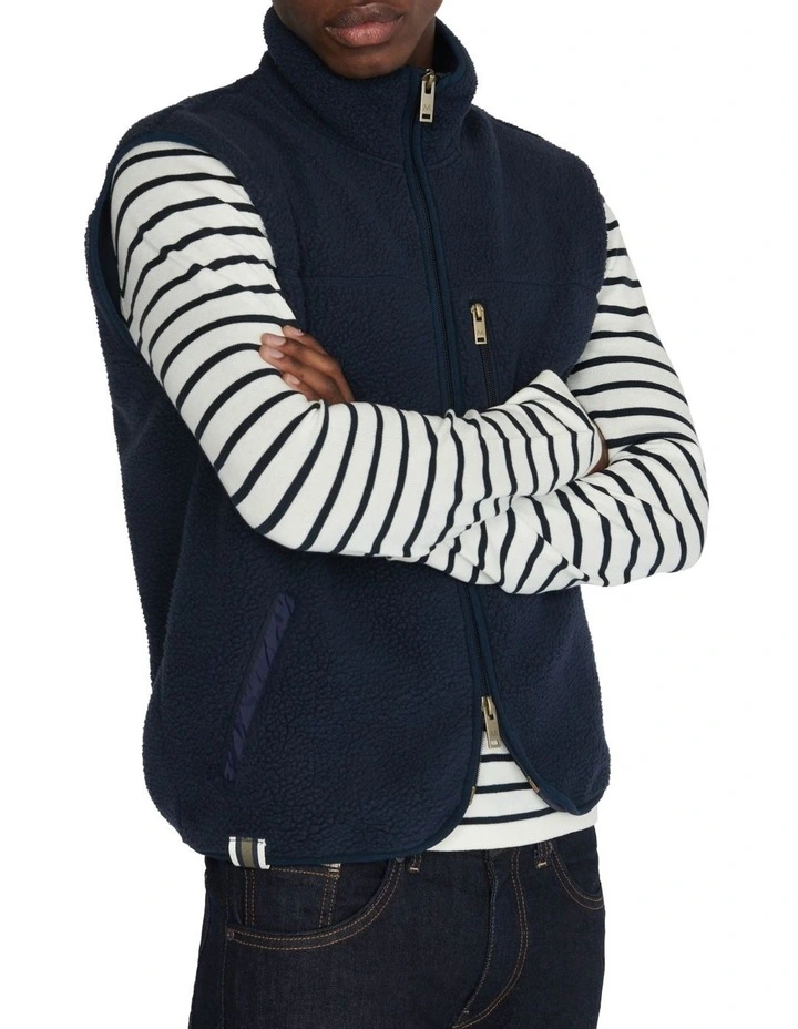 Willow Fleece Heritage Vest in Blue