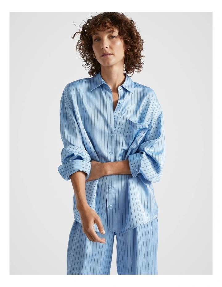 Pinstripe Pocket Shirt in Capri Stripe