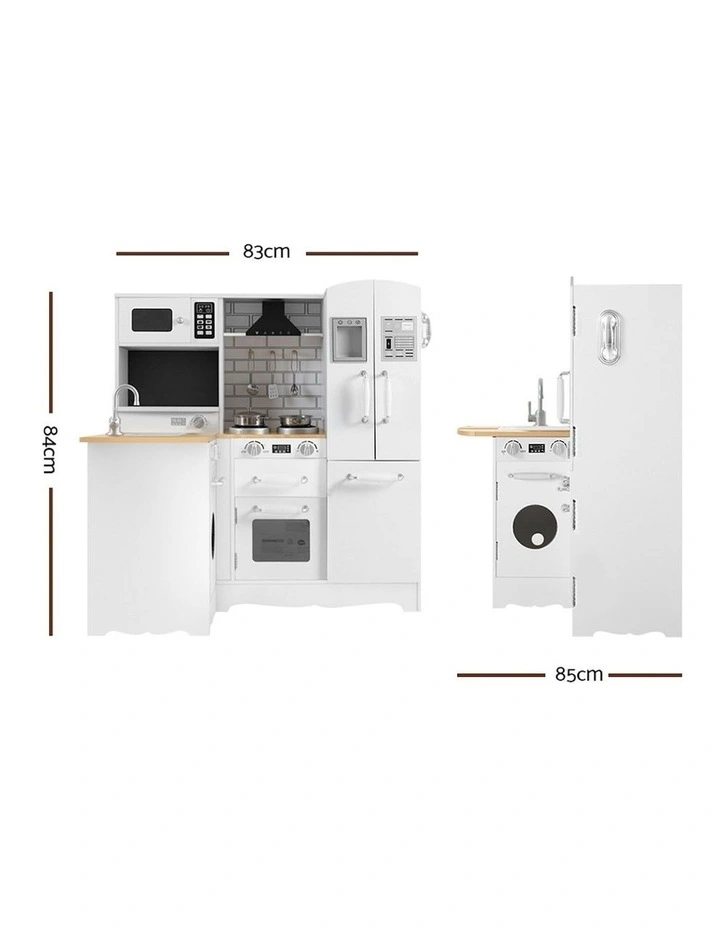Wooden Kitchen Play Set in White