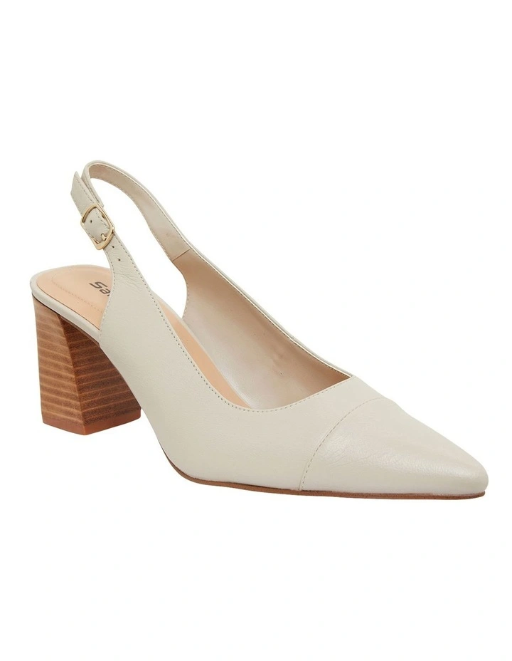 Kirsty Heeled Shoes in Ivory Leather