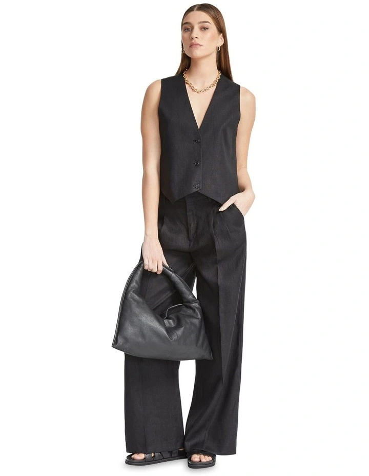 Vienna Linen Waistcoat in Black