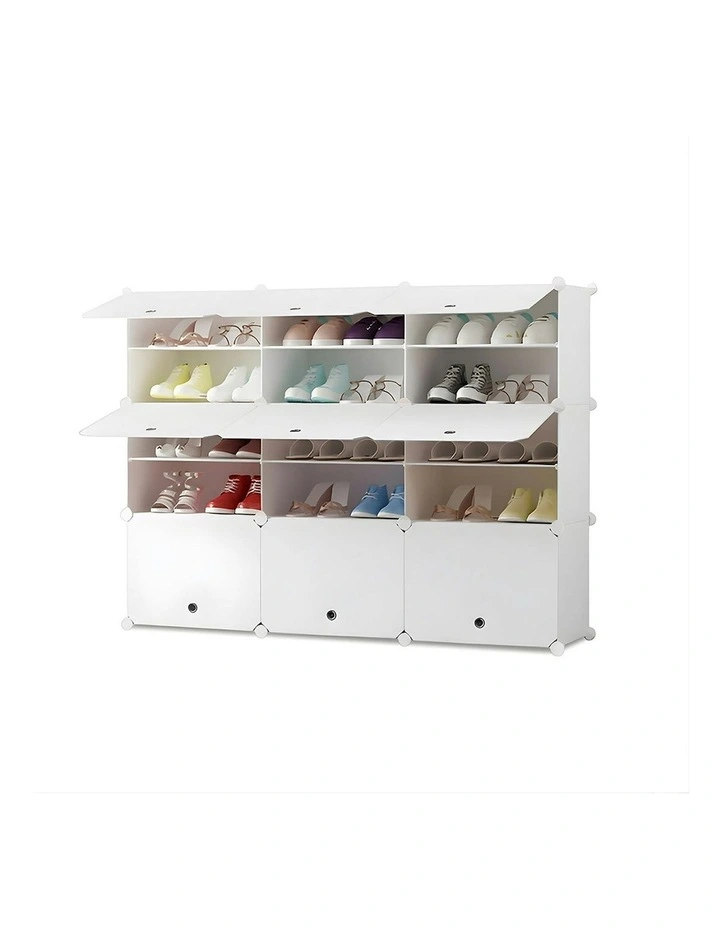 5 Tier 3 Column Shoe Rack Organizer in White