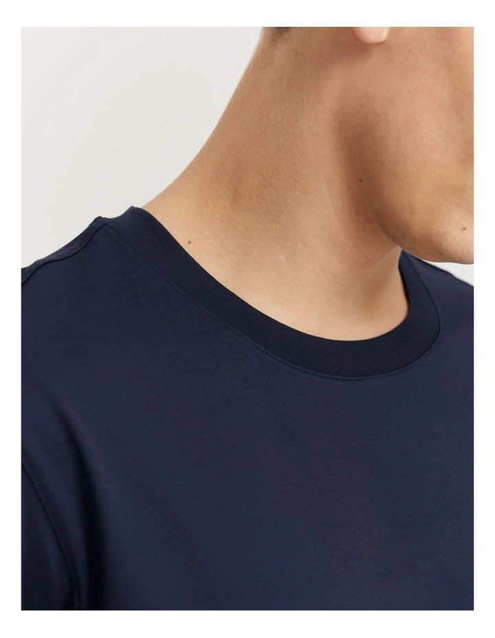 Mercerised T-shirt in Navy