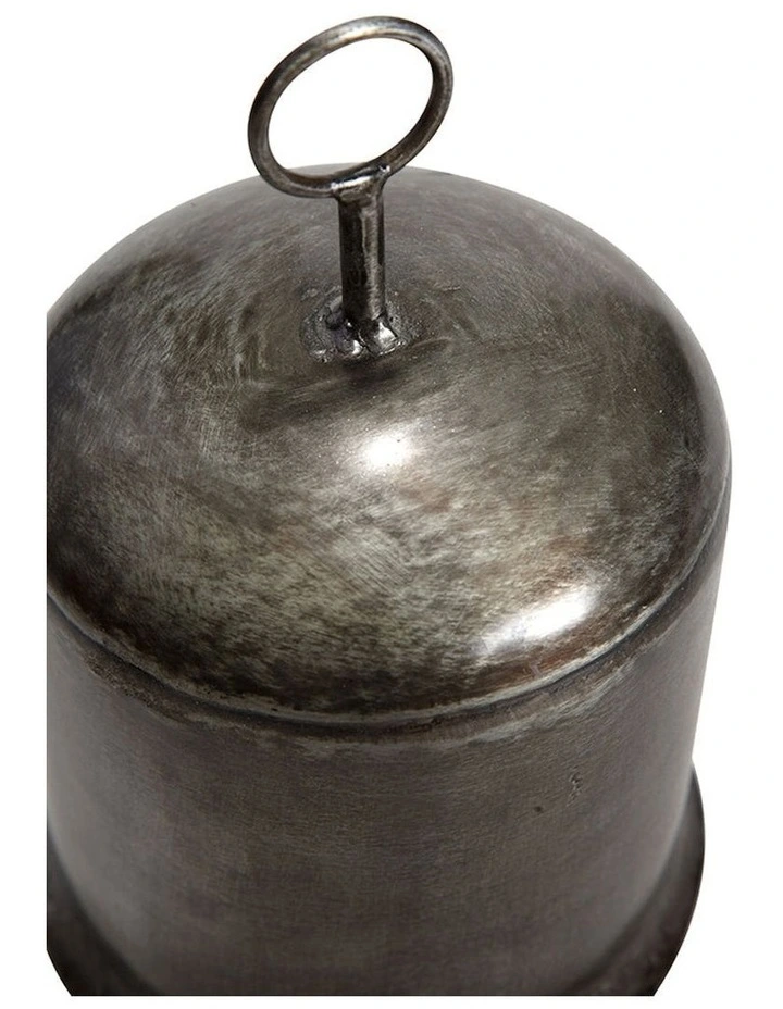 Vintage Silver Bell Ornament in Antique Silver