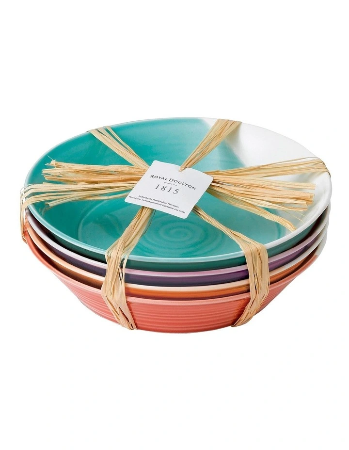 1815 Bright 22.5cm Set of 4 Pasta Bowls