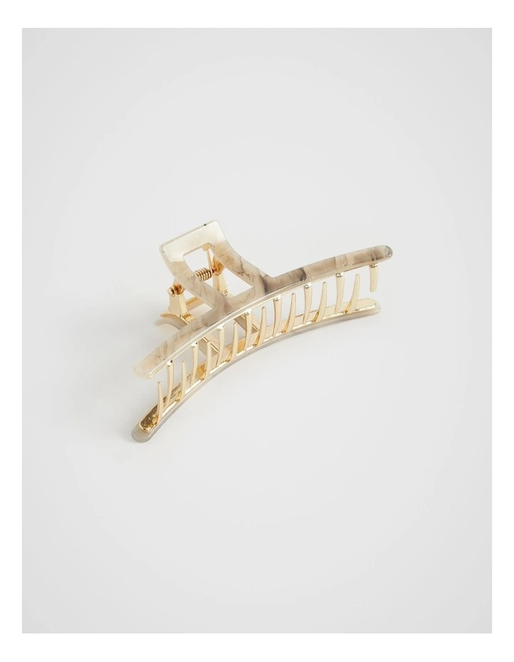 Cut Out Hair Claw in Champagne Beige